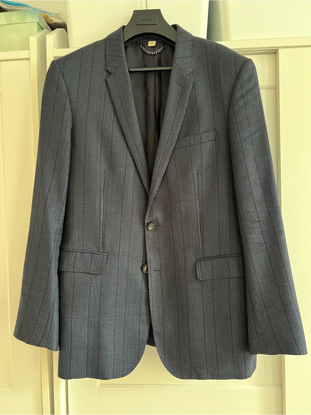 Burberry Navy Plaid Two-Button Sport Coat
